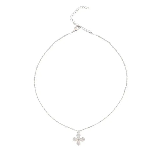 Silver Flower Pendant Necklace