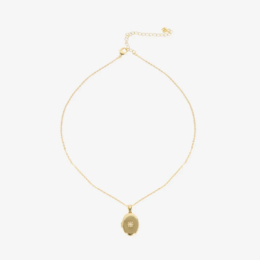 Gold Oval Locket Necklace