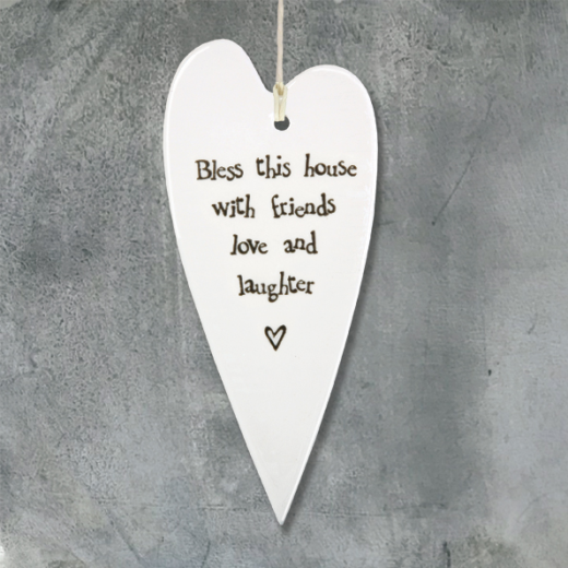 Porcelain Long Heart - Bless This House