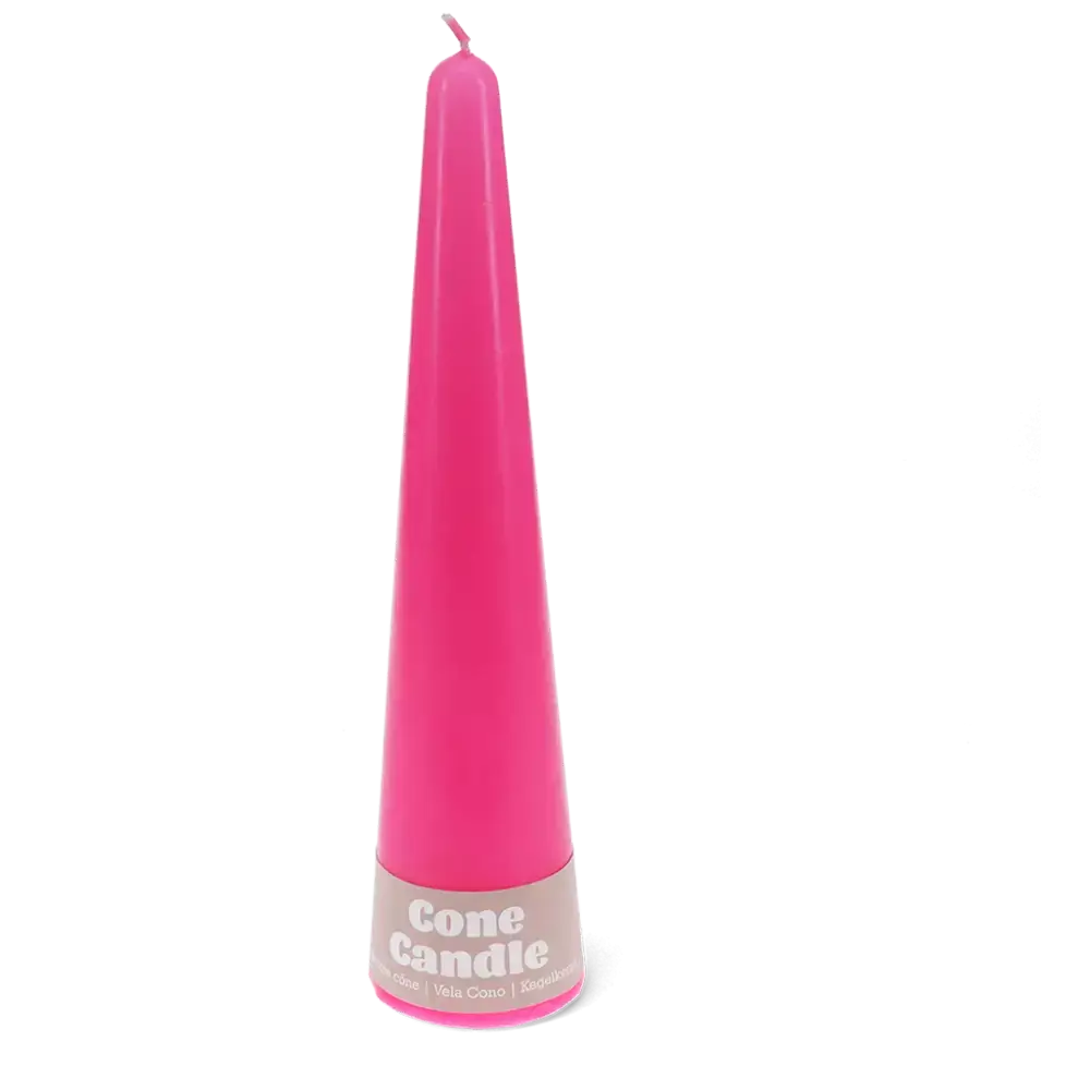 Bright Pink Tall Cone Candle