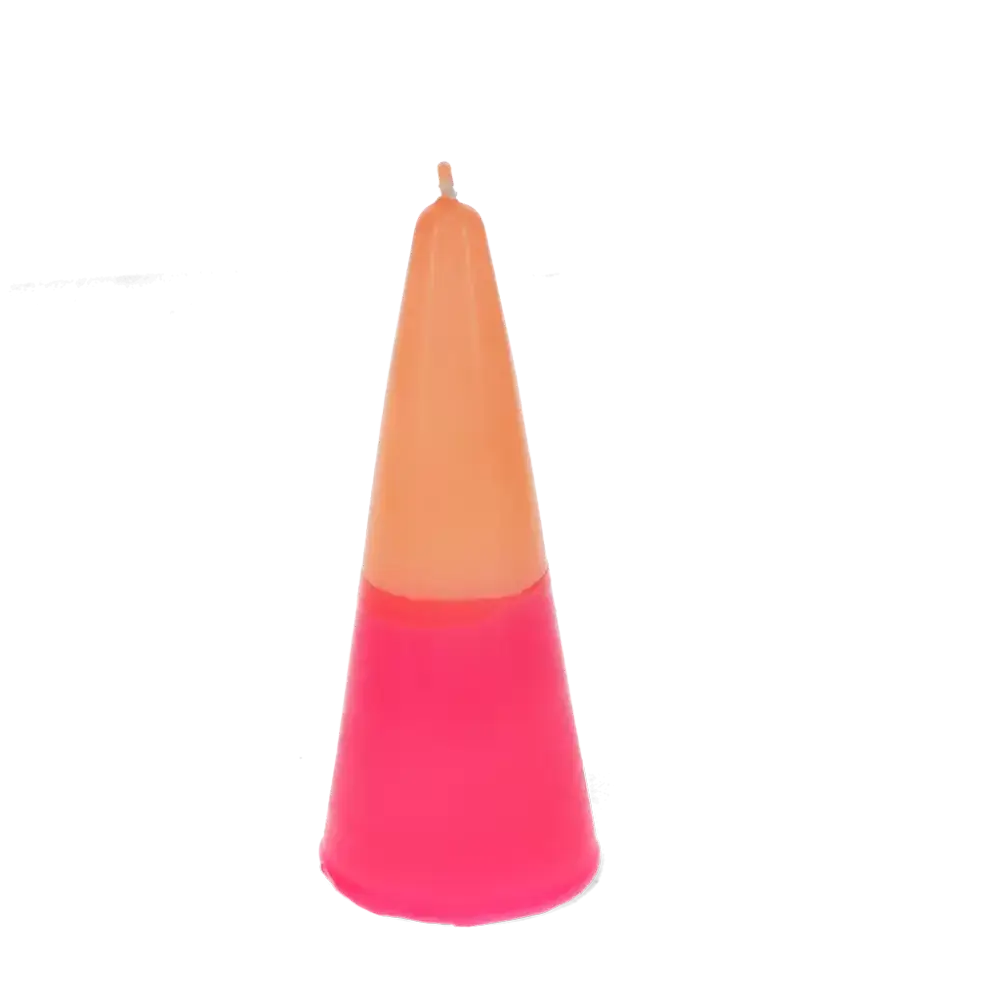 Pink & Orange Cone Candle Small