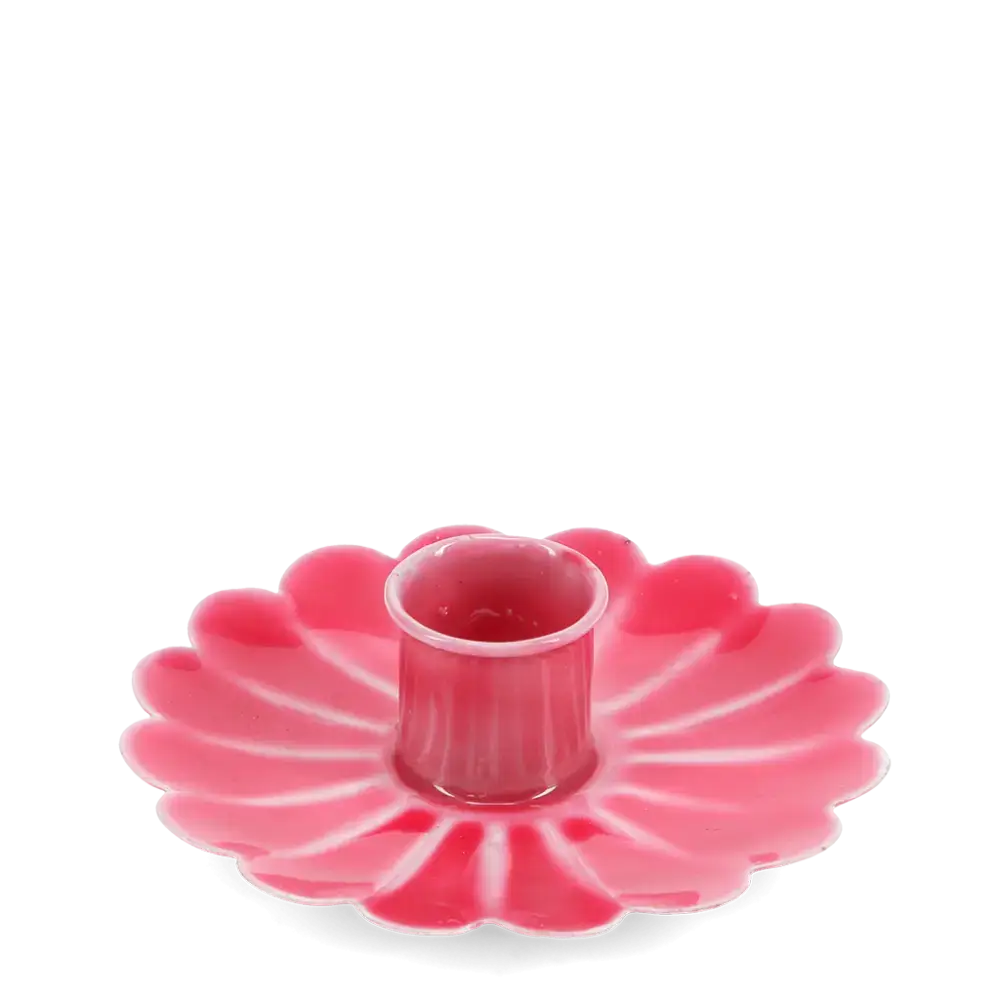 Flower Candle Holder Vibrant Pink