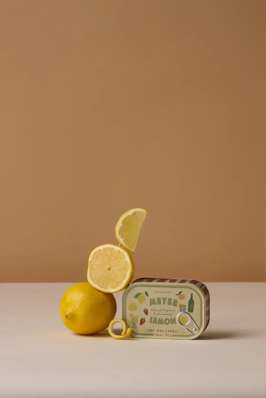 Bistro Lemon Printed Tin Candle - Meyer Lemon
