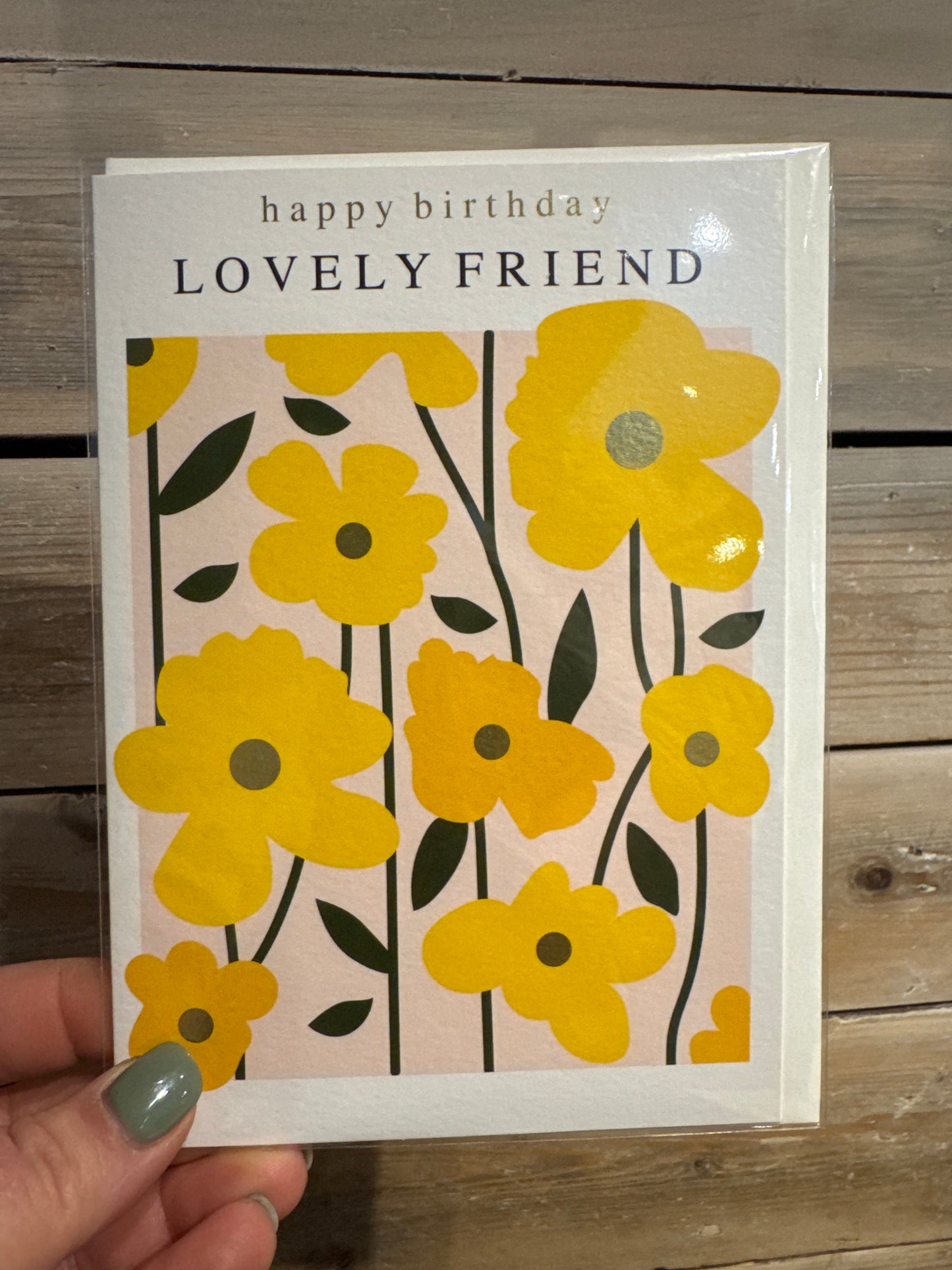Lovely Friend Happy Birthday - Yellow Flowers
