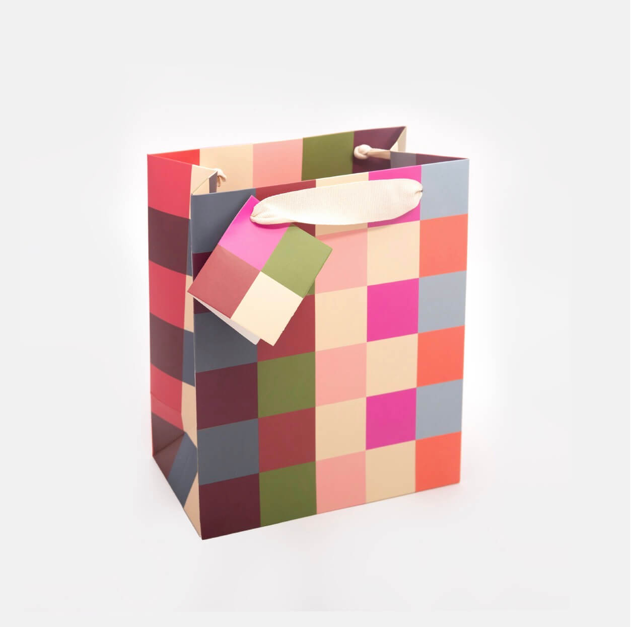 Colourful Geo Check Medium Gift Bag