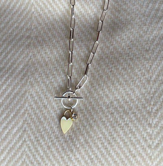 Arlo Heart 16" Gold Link Necklace