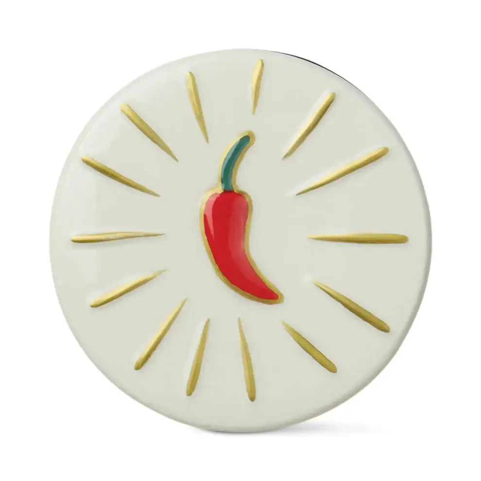 Charmed 8oz/226g Green Glass Candle With Chili Ceramic Lid Chilli Pepper And Mango