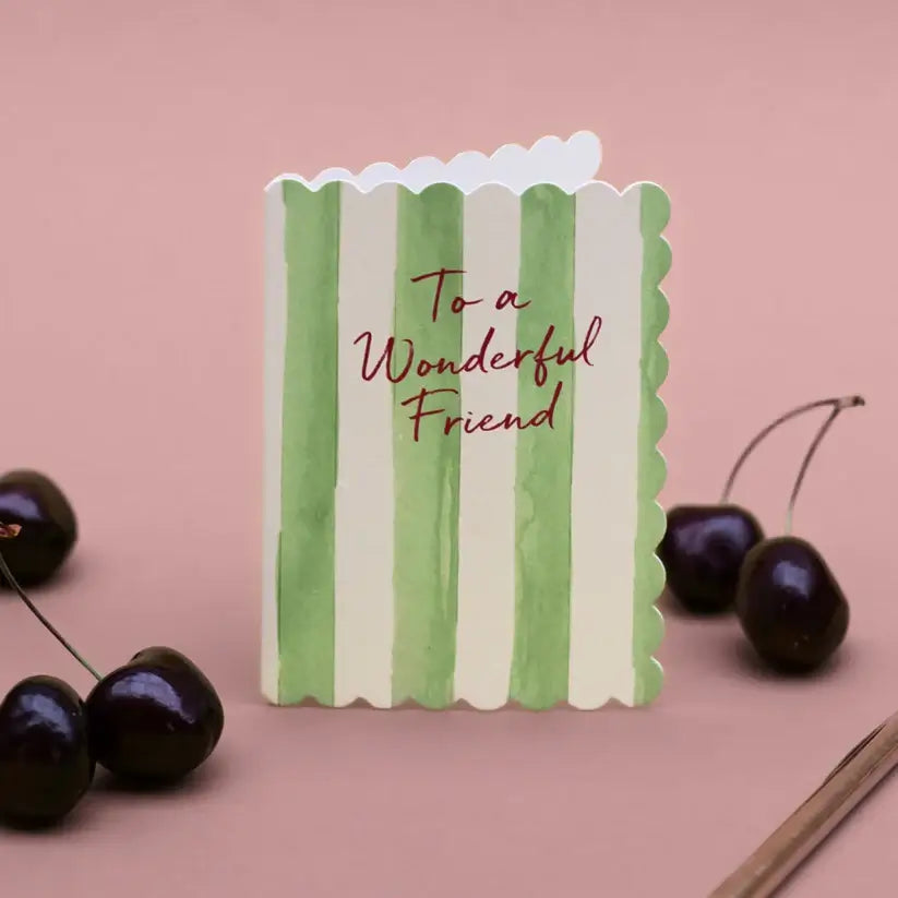 To A Wonderful Friend Olive Stripes