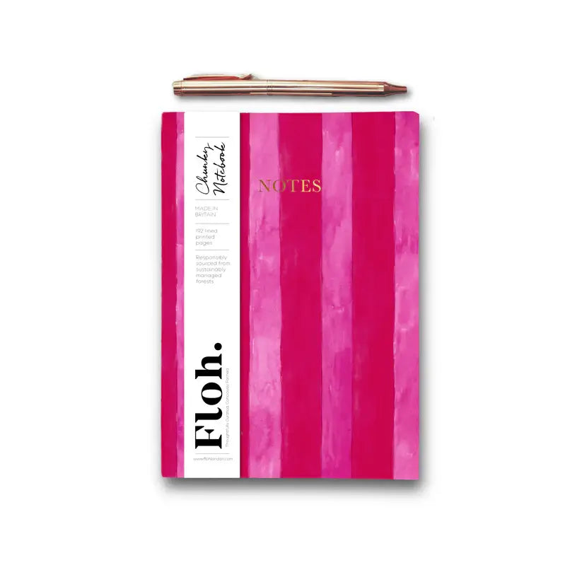 Raspberry & Cherry Striped A5 Chunky Notebook