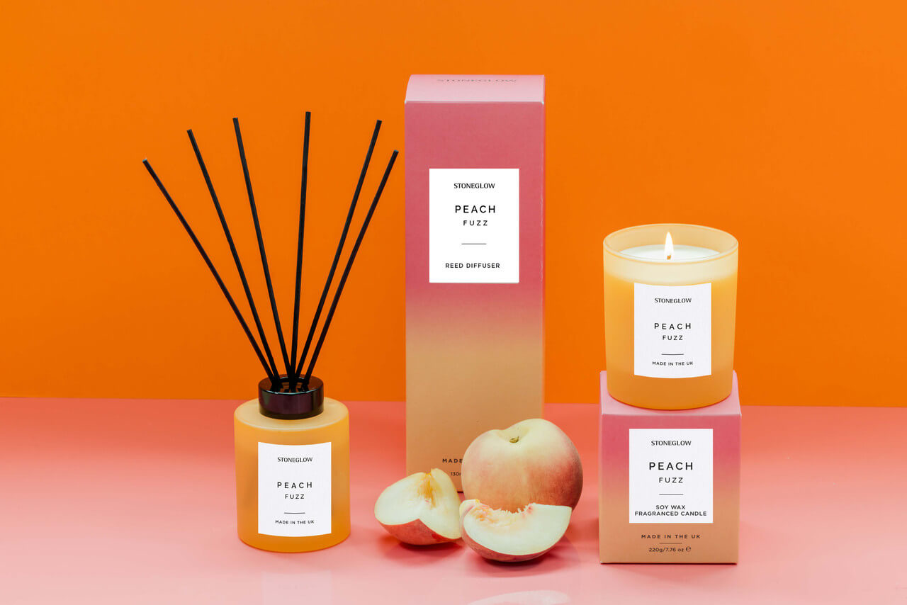 Peach Fuzz - Scented Reed Diffuser 130ml - Orange Glass
