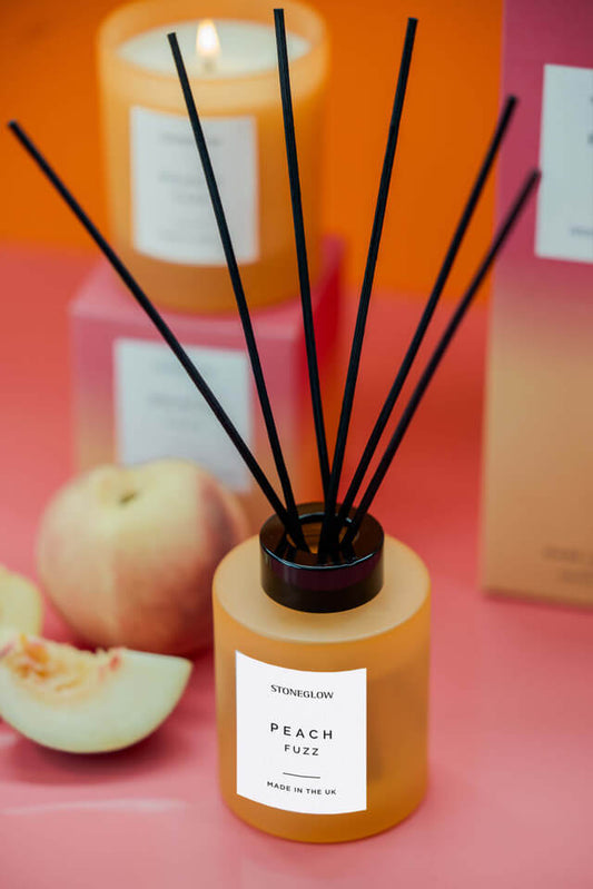 Peach Fuzz - Scented Reed Diffuser 130ml - Orange Glass