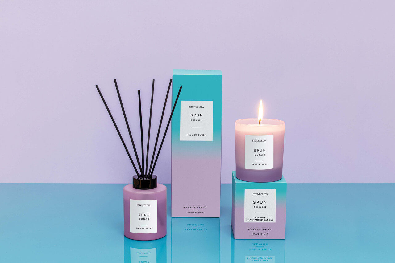 Spun Sugar - Scented Reed Diffuser 130ml - Purple Glass