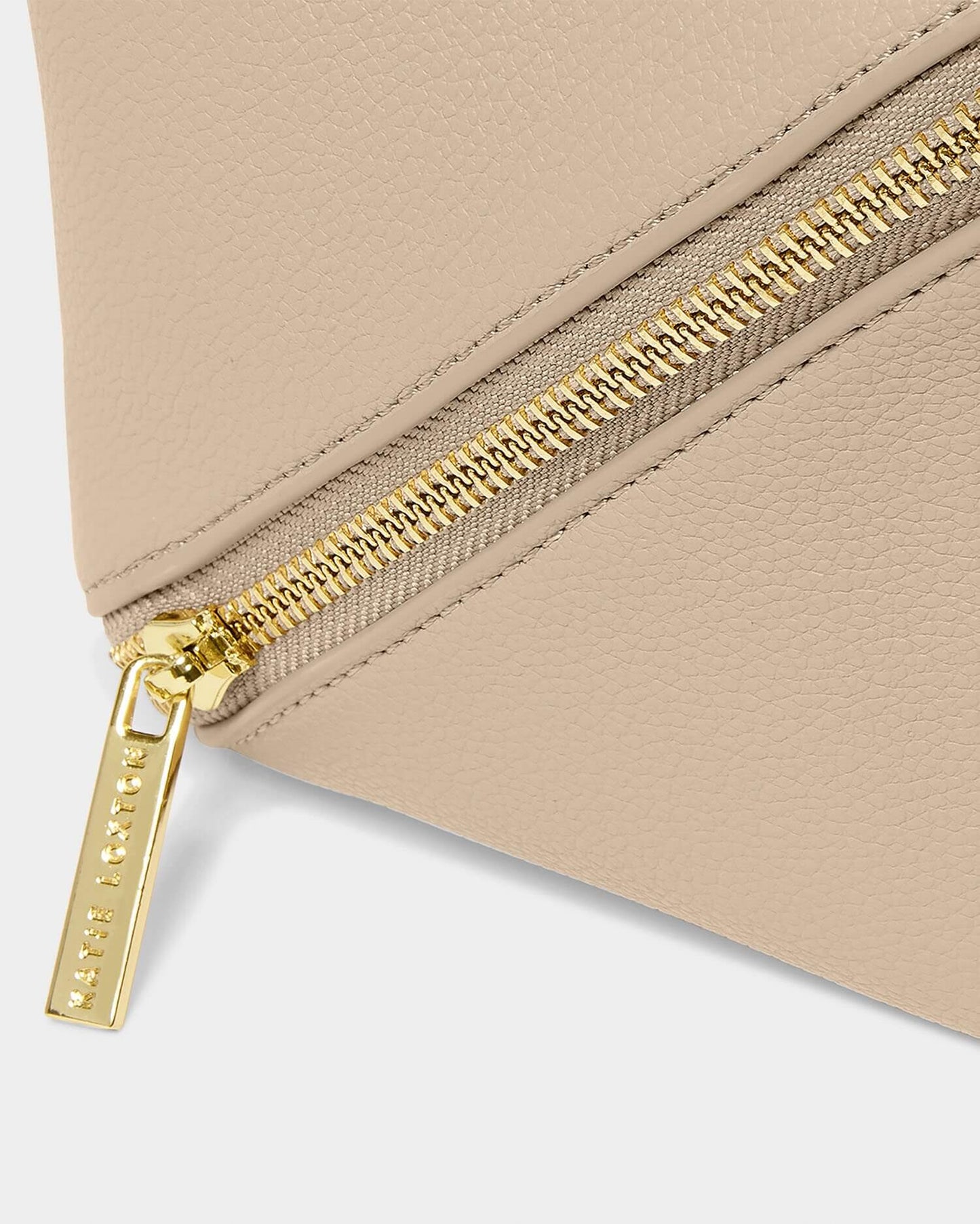 Fold-Out Mirror Makeup Bag Light Taupe