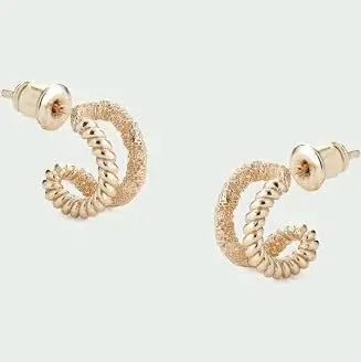 Tutti Gold Braid Mini Hoop Earrings