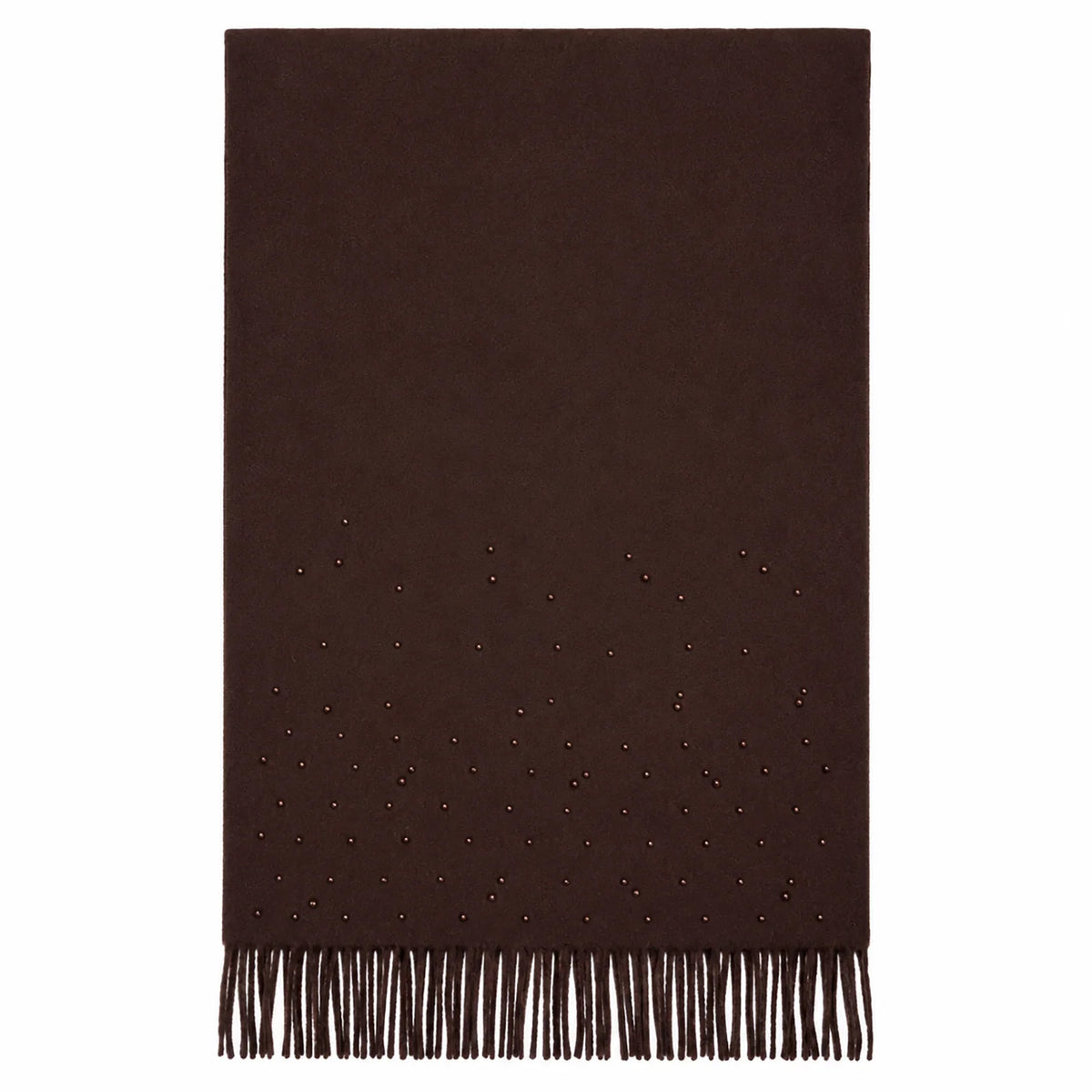Wrap Scarf with Pearl & Tassels - Chocolate