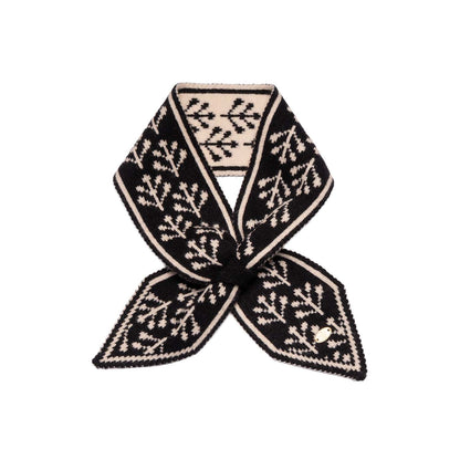 Narrow Pull Through Scarf Mistletoe  - Black