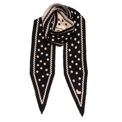 Long Narrow Scarf Spotty - Black