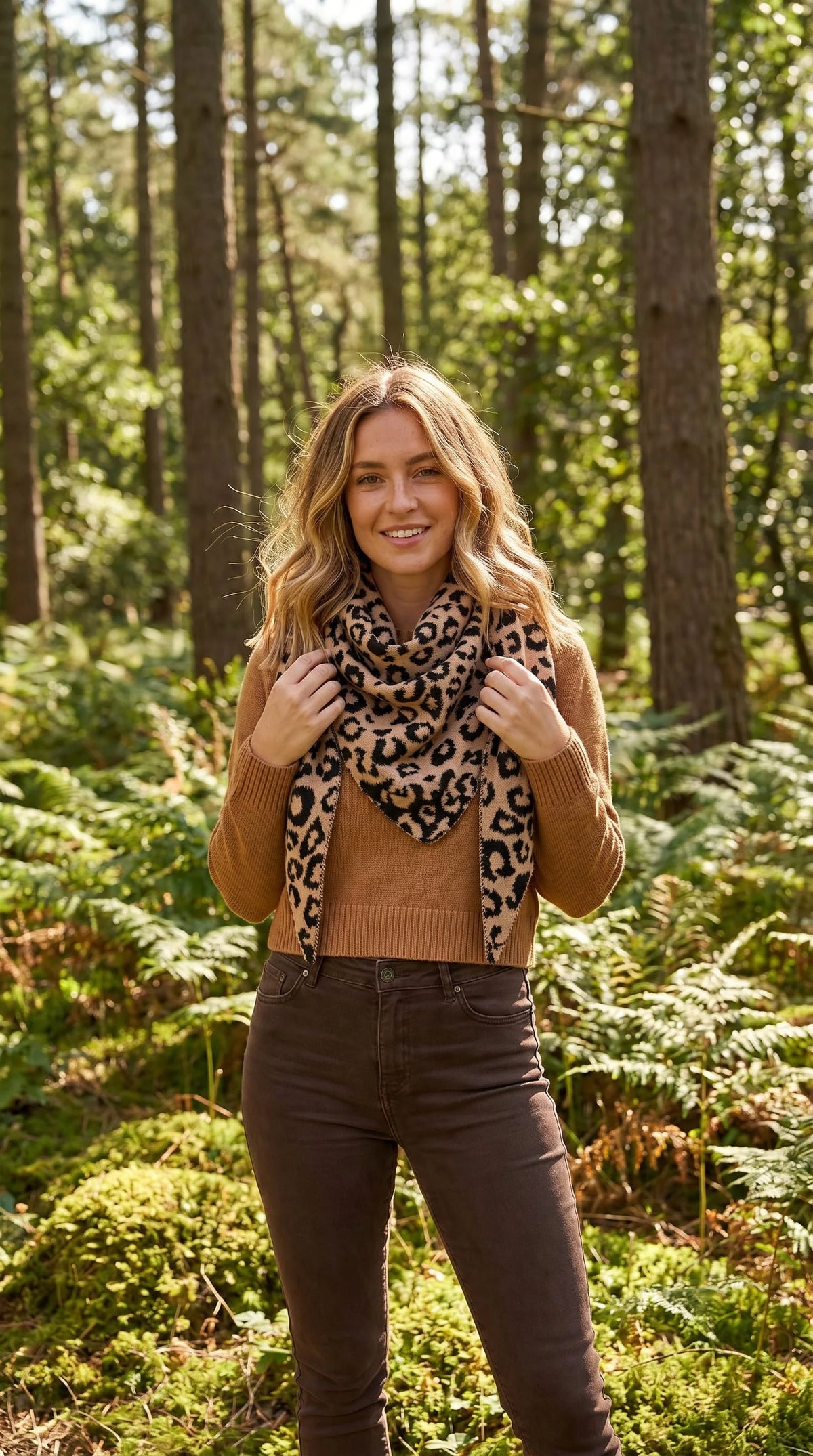 Triangle Scarf Reversible Animal Print Large