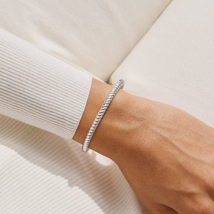 Silver Cable Bangle