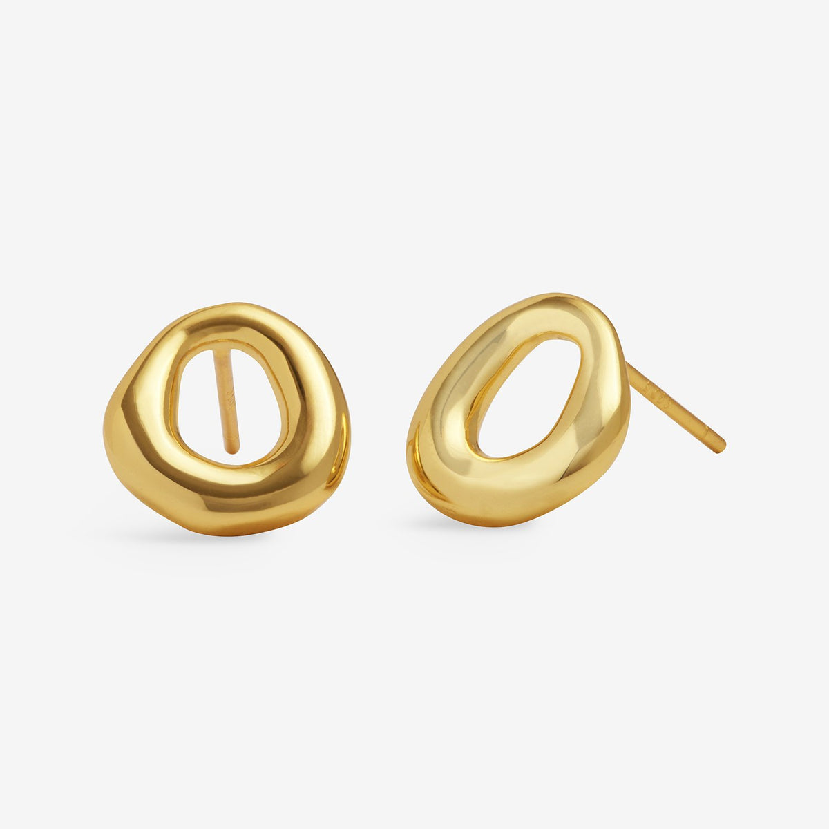 Gold Organic Circle Earrings