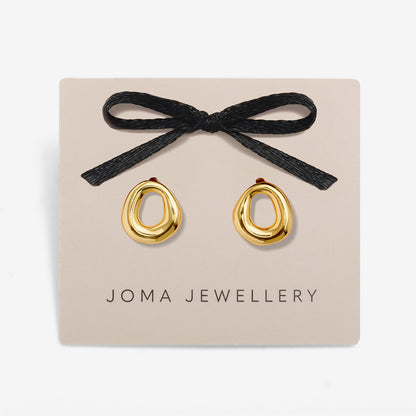Gold Organic Circle Earrings