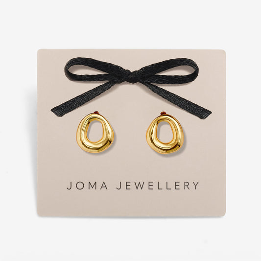 Gold Organic Circle Earrings
