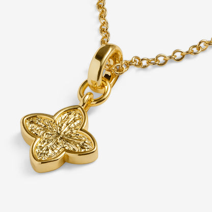 Gold Textured Clover Necklace
