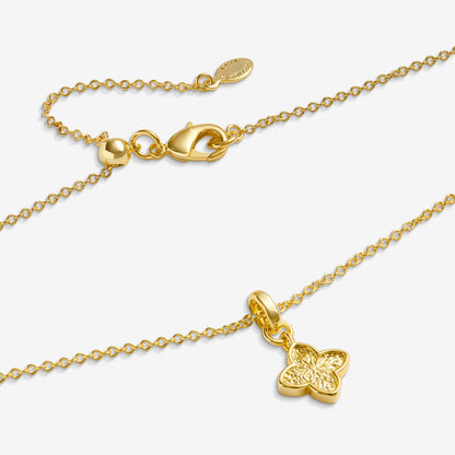 Gold Textured Clover Necklace