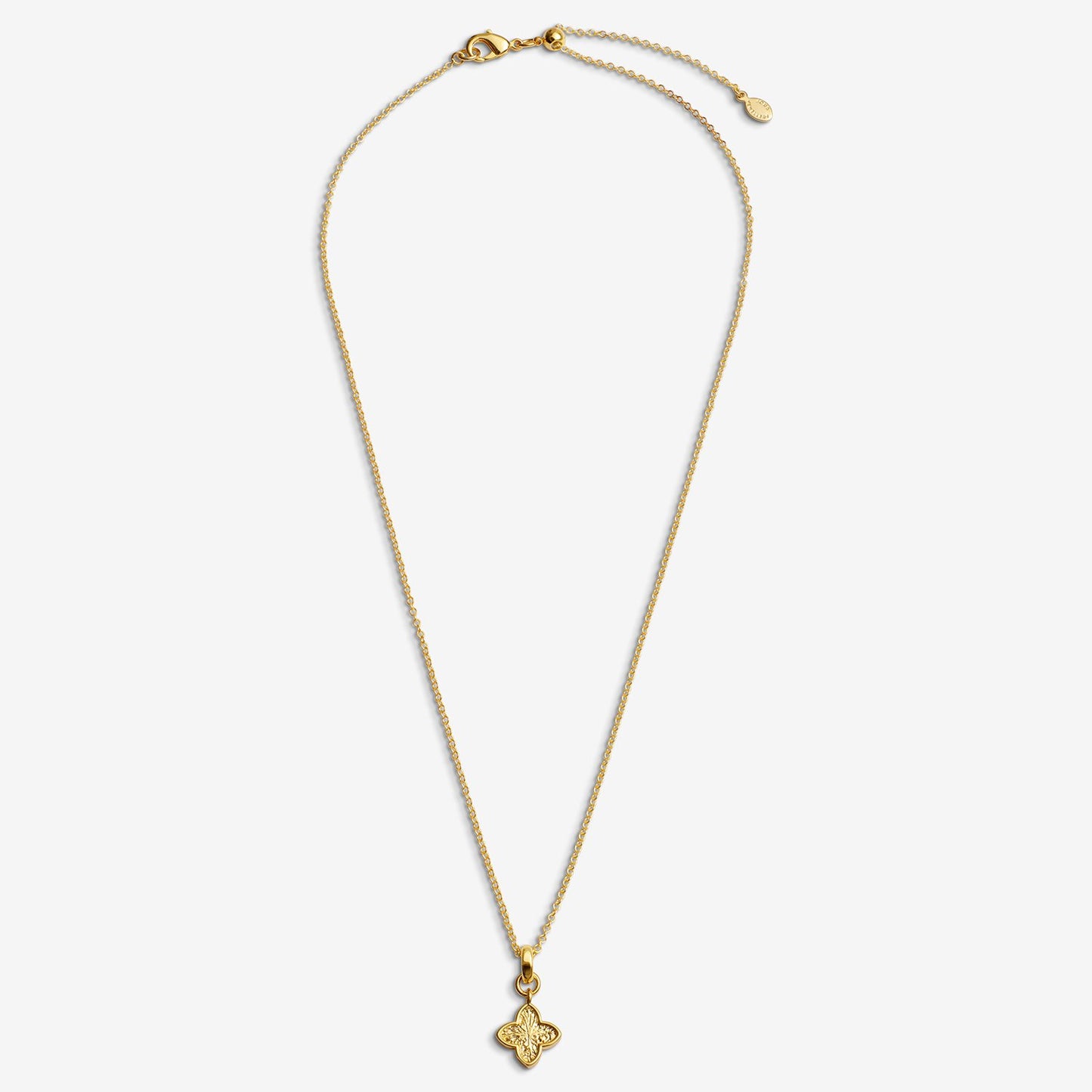 Gold Textured Clover Necklace