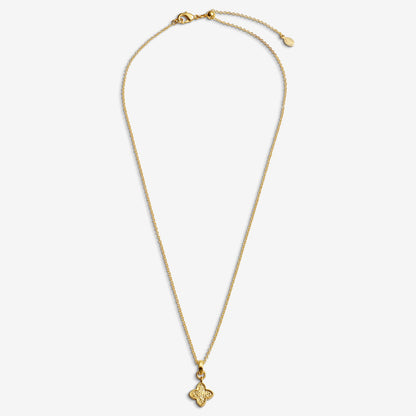 Gold Textured Clover Necklace