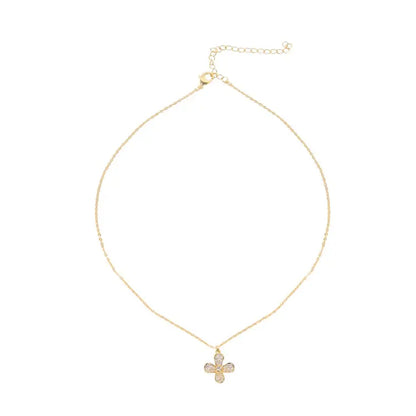 Gold Plated Flower Pendant Necklace