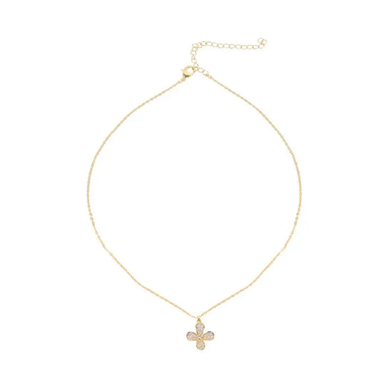 Gold Plated Flower Pendant Necklace