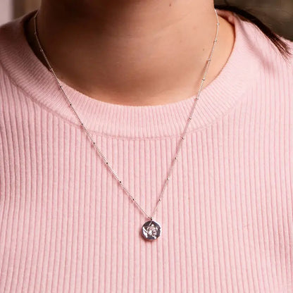 Clear Crystal Star Detail Silver Necklace