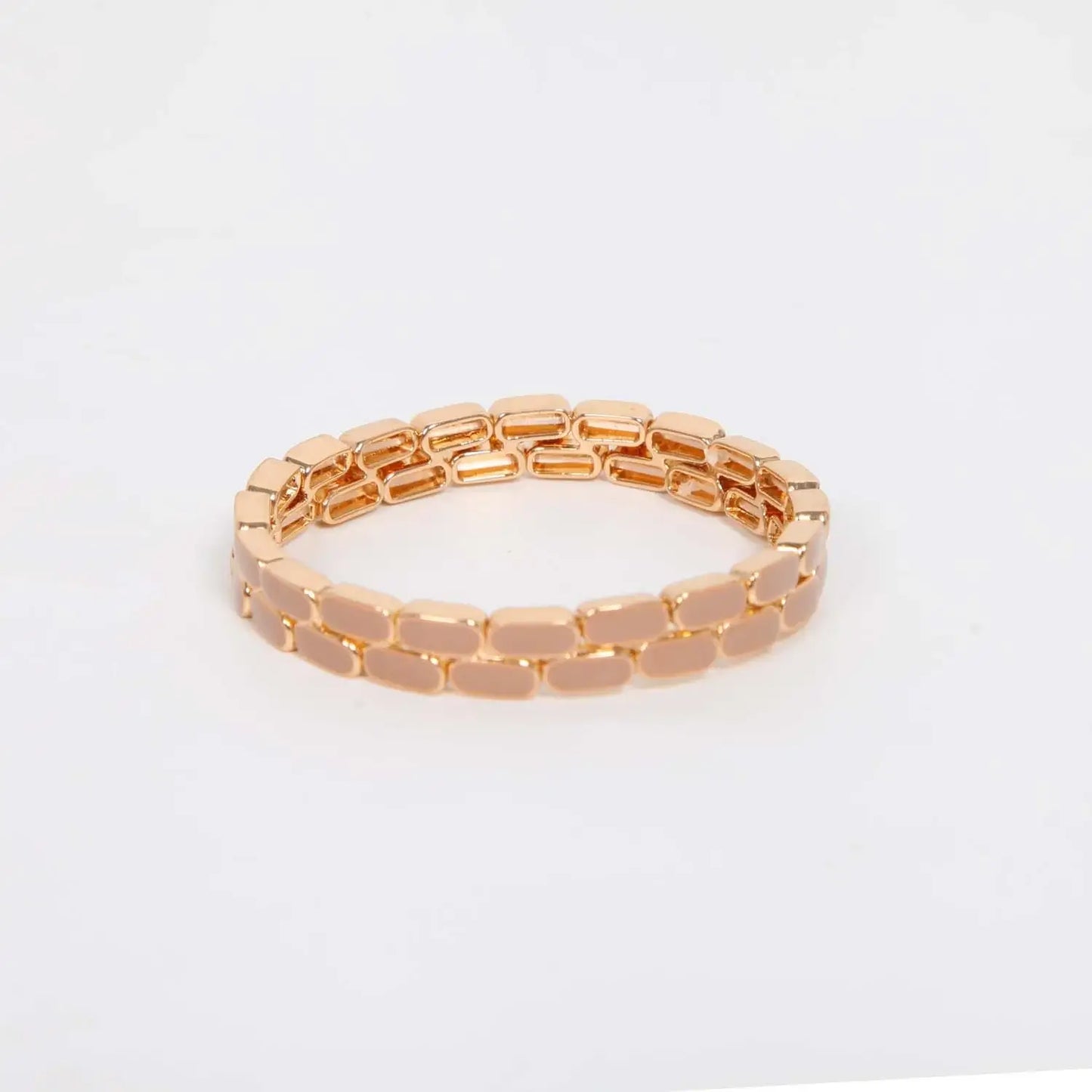 Caramel Elasticated Enamel Tile Bracelet