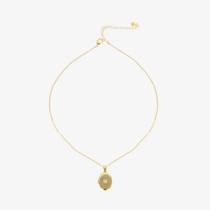 Gold Oval Locket Necklace