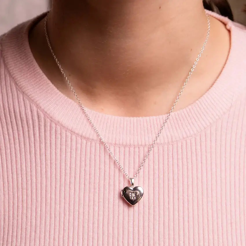 Written In The Stars Silver Heart Locket Necklace