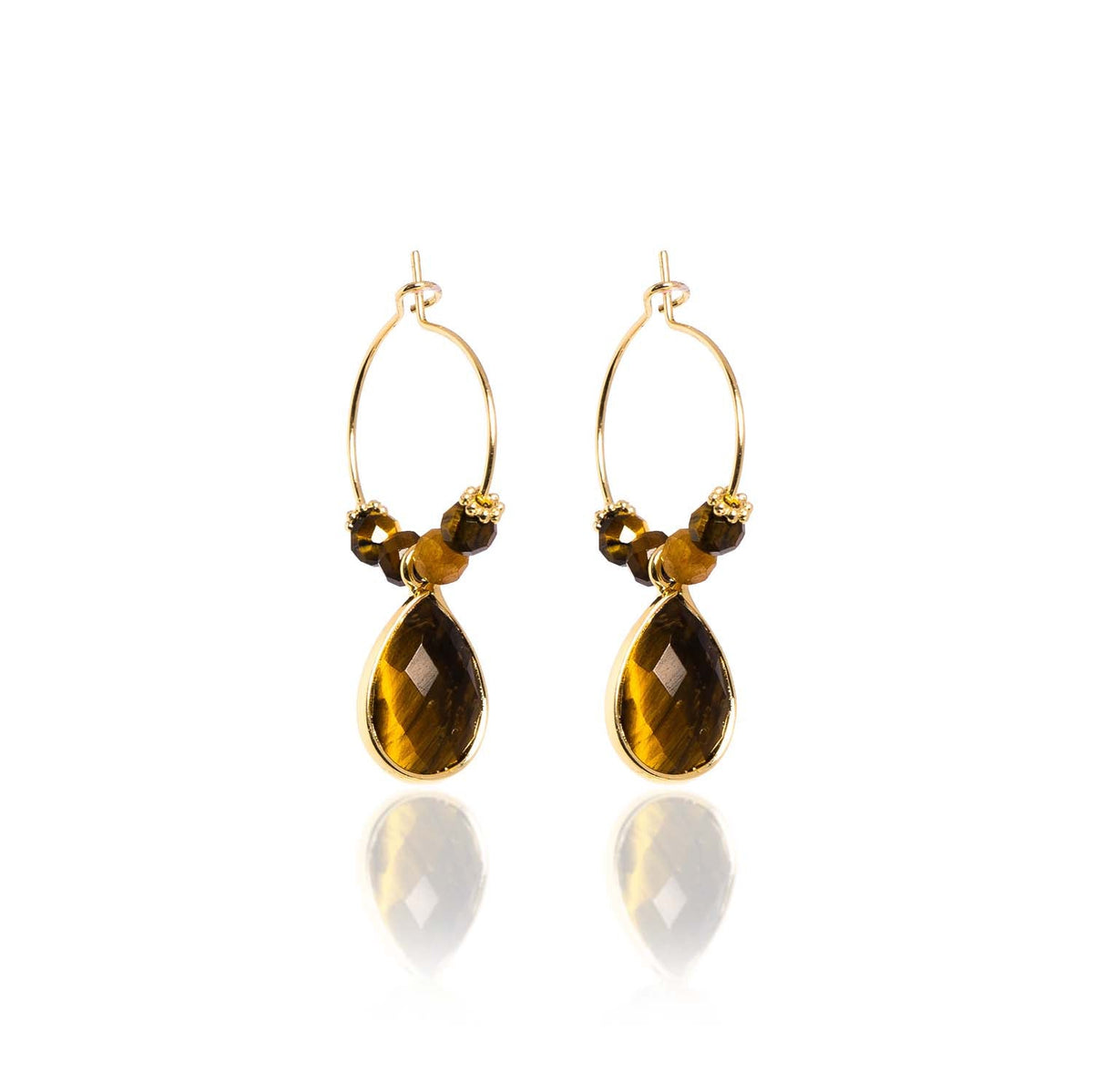 Emily Natural Stone Earrings - Chocolate