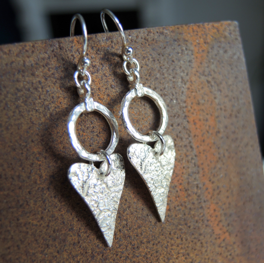 MH1407b Silver Heart Earrings
