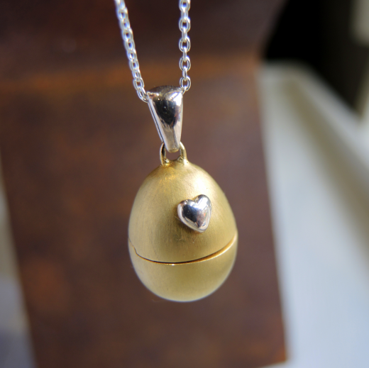 Gold Egg locket pendant