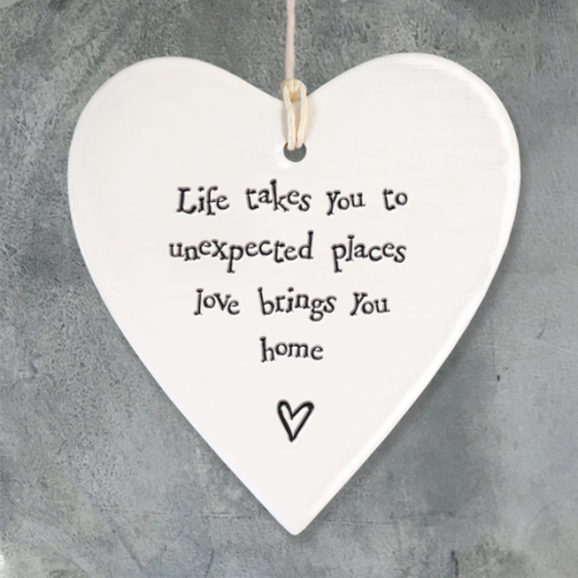 Porcelain Round Heart - Life Takes You