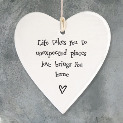 Porcelain Round Heart - Life Takes You