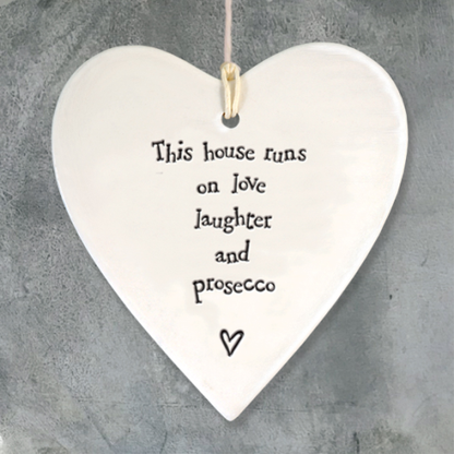 Porcelain Round Heart - This House Runs