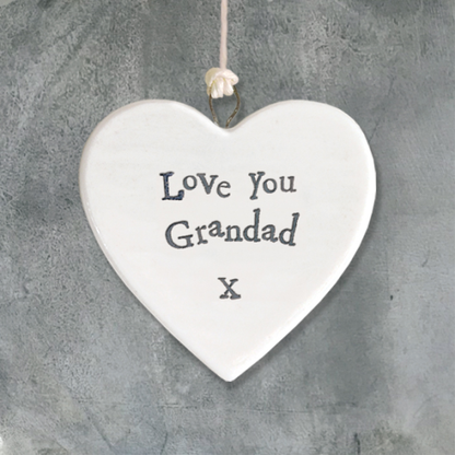 Small Porcelain Heart - Love You Grandad