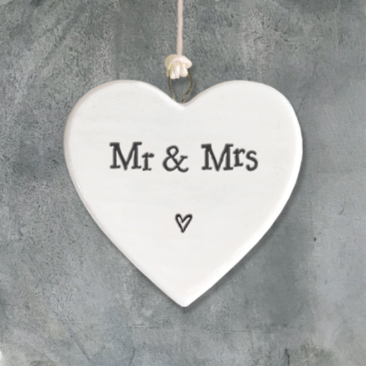 Small Porcelain Heart - Mr & Mrs