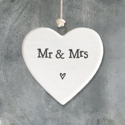 Small Porcelain Heart - Mr & Mrs