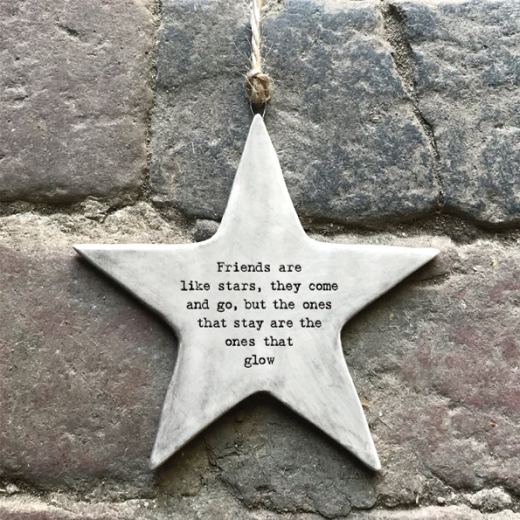 Rustic Hanging Star - Friends are Like Stars