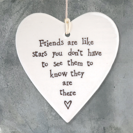 Porcelain Round Heart - Friends are like Stars