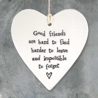 Porcelain Round Heart - Good Friends