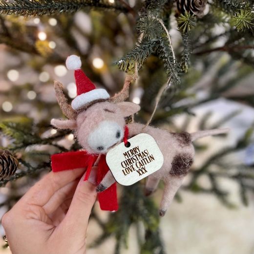 Felt Decoration - Festive Cow