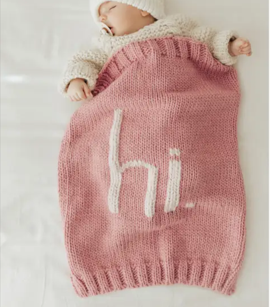 Hi Baby Blanket - Rosy Pink